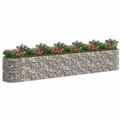 vidaXL Gabion Raised Bed Galvanised Iron Gabion Basket Flower Bed Multi Sizes - 600 x 100 x 100 cm - Additional view 2