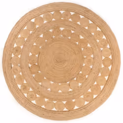 vidaXL Area Rug Living Room Floor Carpet Floor Mat Braided Design Jute Round - 180 cm
