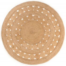 vidaXL Area Rug Living Room Floor Carpet Floor Mat Braided Design Jute Round - 180 cm