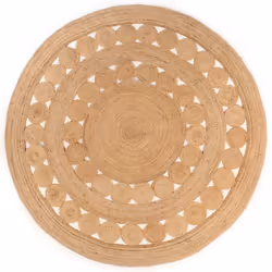 vidaXL Area Rug Living Room Floor Carpet Floor Mat Braided Design Jute Round - 240 cm