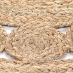 vidaXL Area Rug Living Room Floor Carpet Floor Mat Braided Design Jute Round - 240 cm