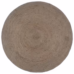 vidaXL Handmade Rug Living Room Floor Carpet Area Rug Floor Mat Jute Round - grey, 6