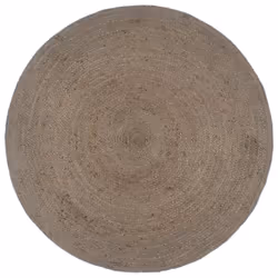 vidaXL Handmade Rug Living Room Floor Carpet Area Rug Floor Mat Jute Round - grey, 106