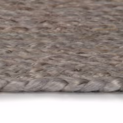 vidaXL Handmade Rug Living Room Floor Carpet Area Rug Floor Mat Jute Round - grey, 106 - Additional view 4