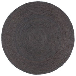vidaXL Handmade Rug Living Room Floor Carpet Area Rug Floor Mat Jute Round - dark grey, 6