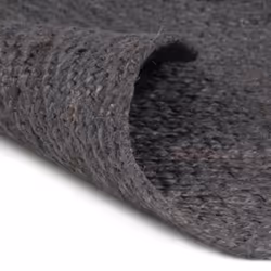 vidaXL Handmade Rug Living Room Floor Carpet Area Rug Floor Mat Jute Round - dark grey, 6