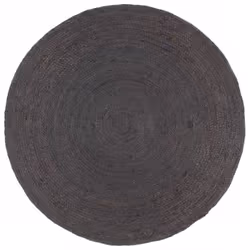 vidaXL Handmade Rug Living Room Floor Carpet Area Rug Floor Mat Jute Round - dark grey, 81