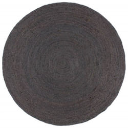 vidaXL Handmade Rug Living Room Floor Carpet Area Rug Floor Mat Jute Round - dark grey, 81
