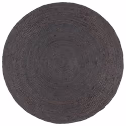 vidaXL Handmade Rug Living Room Floor Carpet Area Rug Floor Mat Jute Round - dark grey, 106