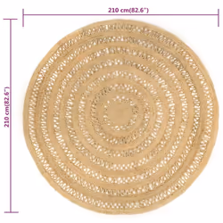 vidaXL Handmade Rug Braided Jute Home Floor Protector Carpet Mat Multi Sizes - 210 cm - Additional view 6