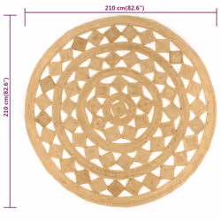 vidaXL Handmade Rug Home Living Room Floor Protector Carpet Mat Braided Jute - 210 cm - Additional view 6