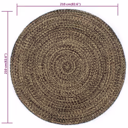 vidaXL Handmade Rug Living Room Floor Carpet Home Area Rug Floor Mat Jute - black, 81 - Additional view 4