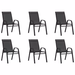vidaXL Garden Dining Set Multi Colours 5/7/9 Piece 140 cm/180 cm Table Length - black, 180 cm table length - Additional view 2