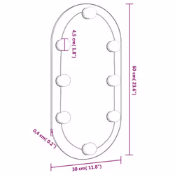 vidaXL Mirror Dressing Room Make up Vanity Mirror Bedroom Wall Mirror Glass - 60 x 30 cm - Additional view 3