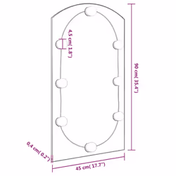 vidaXL Mirror Dressing Room Make up Vanity Mirror Bedroom Wall Mirror Glass - 90 x 45 cm - Additional view 3