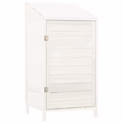 vidaXL Garden Shed Outdoor Storage House Patio Tool Organiser Solid Wood Fir - white, 55 x 52 x 112 cm