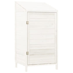 vidaXL Garden Shed Outdoor Storage House Patio Tool Organiser Solid Wood Fir - white, 55 x 52 x 112 cm