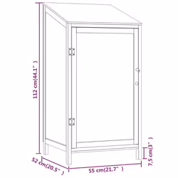 vidaXL Garden Shed Outdoor Storage House Patio Tool Organiser Solid Wood Fir - white, 55 x 52 x 112 cm