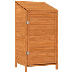 vidaXL Garden Shed Outdoor Storage House Patio Tool Organiser Solid Wood Fir - brown, 55 x 52 x 112 cm