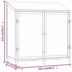 vidaXL Garden Shed Outdoor Storage House Patio Tool Organiser Solid Wood Fir - natural, 102 x 52 x 112 cm - Additional view 6