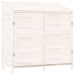 vidaXL Garden Shed Outdoor Storage House Patio Tool Organiser Solid Wood Fir - white, 102 x 52 x 112 cm