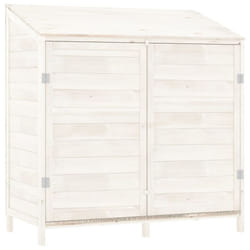 vidaXL Garden Shed Outdoor Storage House Patio Tool Organiser Solid Wood Fir - white, 102 x 52 x 112 cm