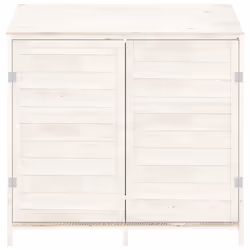 vidaXL Garden Shed Outdoor Storage House Patio Tool Organiser Solid Wood Fir - white, 102 x 52 x 112 cm