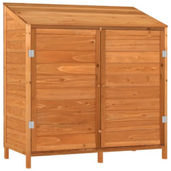 vidaXL Garden Shed Outdoor Storage House Patio Tool Organiser Solid Wood Fir - brown, 102 x 52 x 112 cm