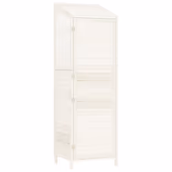 vidaXL Garden Shed Outdoor Storage House Patio Tool Organiser Solid Wood Fir - white, 55 x 52 x 174.5 cm