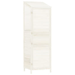 vidaXL Garden Shed Outdoor Storage House Patio Tool Organiser Solid Wood Fir - white, 55 x 52 x 174.5 cm
