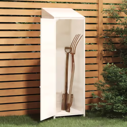vidaXL Garden Shed Outdoor Storage House Patio Tool Organiser Solid Wood Fir - white, 55 x 52 x 174.5 cm