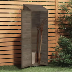 vidaXL Garden Shed Outdoor Storage House Patio Tool Organiser Solid Wood Fir - anthracite, 55 x 52 x 174.5 cm