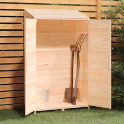 vidaXL Garden Shed Outdoor Storage House Patio Tool Organiser Solid Wood Fir - natural, 102 x 52 x 174.5 cm