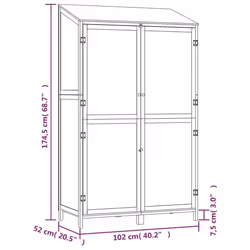 vidaXL Garden Shed Outdoor Storage House Patio Tool Organiser Solid Wood Fir - white, 102 x 52 x 174.5 cm