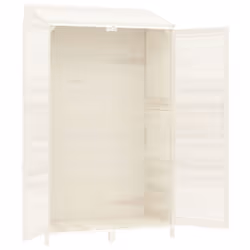 vidaXL Garden Shed Outdoor Storage House Patio Tool Organiser Solid Wood Fir - white, 102 x 52 x 174.5 cm - Additional view 6