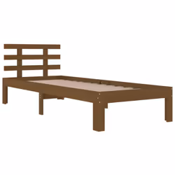 vidaXL Bed Frame Home Wooden Bedroom Bedstead Platform Bed Base Solid Wood - honey brown, 100 x 200 cm - Additional view 3