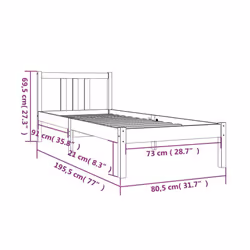 vidaXL Solid Wood Bed Frame Wooden Platform Bed Multi Colours Multi Sizes - brown, 75 x 190 cm - Additional view 4