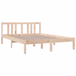 vidaXL Bed Frame Bed Base Wooden Platform Bed Solid Wood 135x190 cm Double - Additional view 4