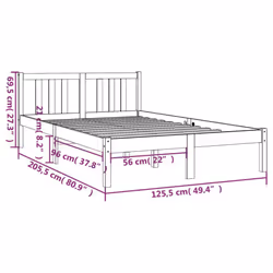 vidaXL Solid Wood Bed Frame Wooden Platform Bed Multi Colours Multi Sizes - brown, 120 x 200 cm - Additional view 4