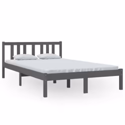 vidaXL Solid Wood Bed Frame Wooden Platform Bed Multi Colours Multi Sizes - grey, 120 x 200 cm