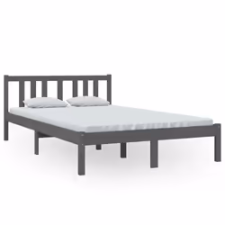 vidaXL Solid Wood Bed Frame Wooden Platform Bed Multi Colours Multi Sizes - grey, 120 x 200 cm