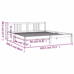 vidaXL Solid Wood Bed Frame Wooden Platform Bed Multi Colours Multi Sizes - brown, 180 x 200 cm - Additional view 4