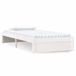 vidaXL Solid Wood Bed Frame Bedroom Bedstead Bed Base Multi Colours/Sizes - white, 90 x 190 cm - Additional view 2
