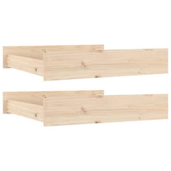 vidaXL 2x Solid Wood Pine Bed Drawers Bed Storage Unit Multi Colours/Sizes - brown, 90 x 93 x 18 cm