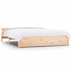 vidaXL Solid Wood Bed Frame Home Wooden Bedstead Bed Base Multi Colours/Sizes - brown, 140 x 190 cm - Additional view 2