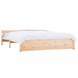 vidaXL Solid Wood Bed Frame Home Wooden Bedstead Bed Base Multi Colours/Sizes - brown, 140 x 190 cm - Additional view 3