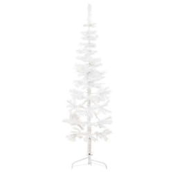 vidaXL Slim Artificial Half Christmas Tree with Stand Xmas Artificial Tree - white, 180 cm