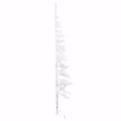 vidaXL Slim Artificial Half Christmas Tree with Stand Xmas Artificial Tree - white, 180 cm