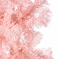 vidaXL Slim Artificial Half Christmas Tree with Stand Xmas Artificial Tree - pink, 180 cm - Additional view 5