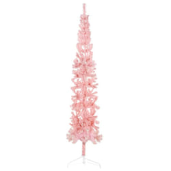 vidaXL Slim Artificial Half Christmas Tree with Stand Xmas Artificial Tree - pink, 240 cm